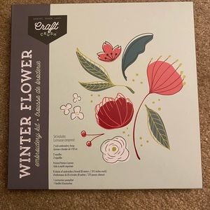 Winter flower craft crush embroidery kit